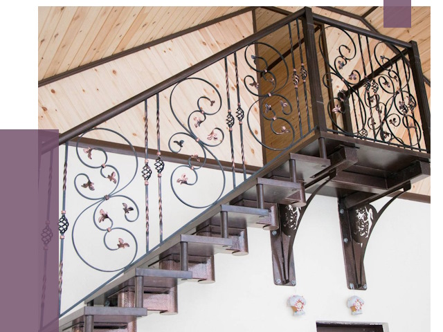 Кованые лестницы в Курчатове от 79466 руб. под ключ