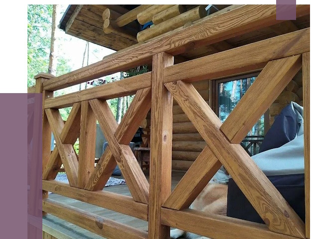 Деревянные перила под ключ в Курчатове от 7641 руб. 