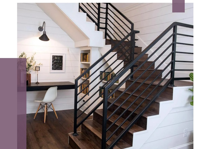 Перила для лестницы в доме в Курчатове от 7386 руб. — ПРОЛЁТ-Крч