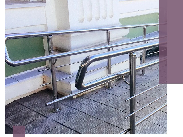 Ограждения пандусов из металла и нержавейки в Курчатове