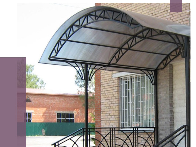 Металлические навесы и козырьки в Курчатове от 12735 руб.