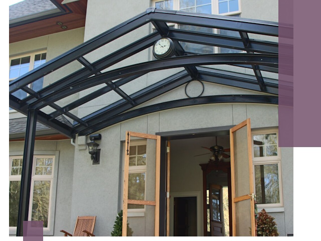 Изготовление и монтаж навесов и козырьков в Курчатове