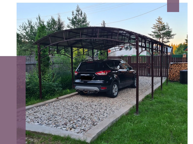Навесы для автомобиля в Курчатове от 13092 руб.  | ПРОЛЁТ-Крч