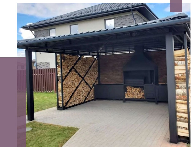 Навесы для барбекю в Курчатове от 12684 руб. под ключ | ПРОЛЁТ-Крч