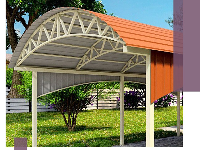 Навесы из профнастила под ключ в Курчатове — установка и монтаж