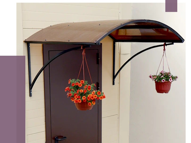 Козырьки над входом в Курчатове от 14773 руб.  | ПРОЛЁТ-Крч