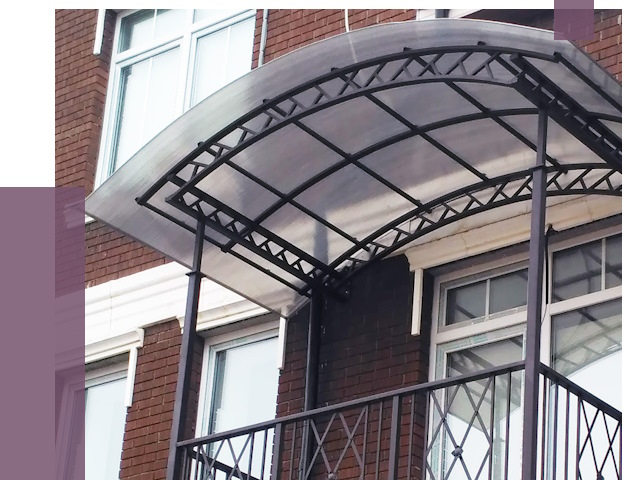 Козырьки над балконом в Курчатове от 8609 руб.  | ПРОЛЁТ-Крч