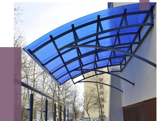 Козырьки из поликарбоната в Курчатове от 4279 руб. под ключ | ПРОЛЁТ-Крч