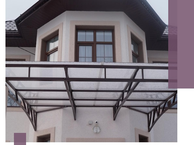 Козырьки из поликарбоната под ключ в Курчатове