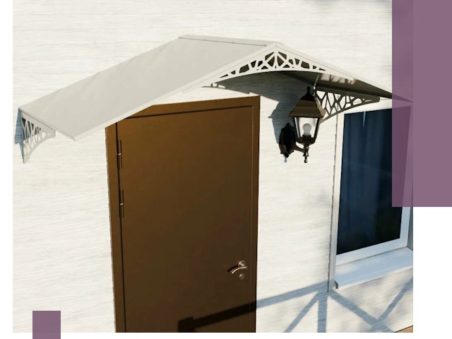 Металлические козырьки на входы и террасы в Курчатове