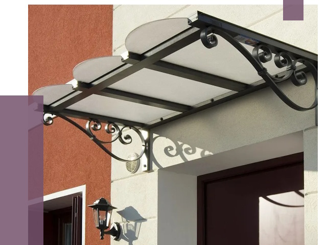 Односкатные козырьки в Курчатове от 8354 руб.  | ПРОЛЁТ-Крч