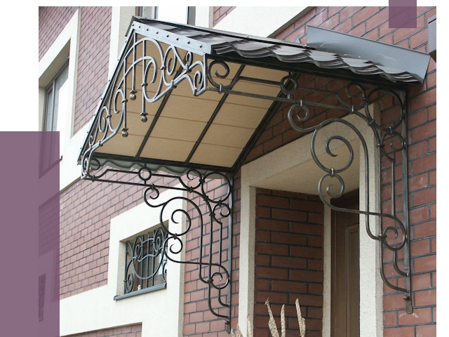 Двускатные козырьки в Курчатове под ключ от 12735 руб.