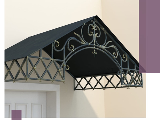 Двускатные металлические козырьки под ключ в Курчатове