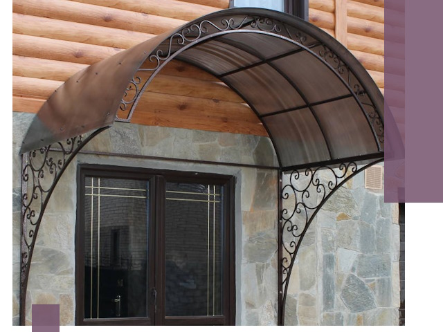 Арочные козырьки под ключ в Курчатове: изготовление и монтаж