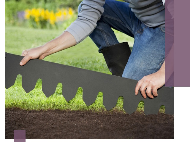 Металлические бордюры для газона в Курчатове — изготовление и монтаж